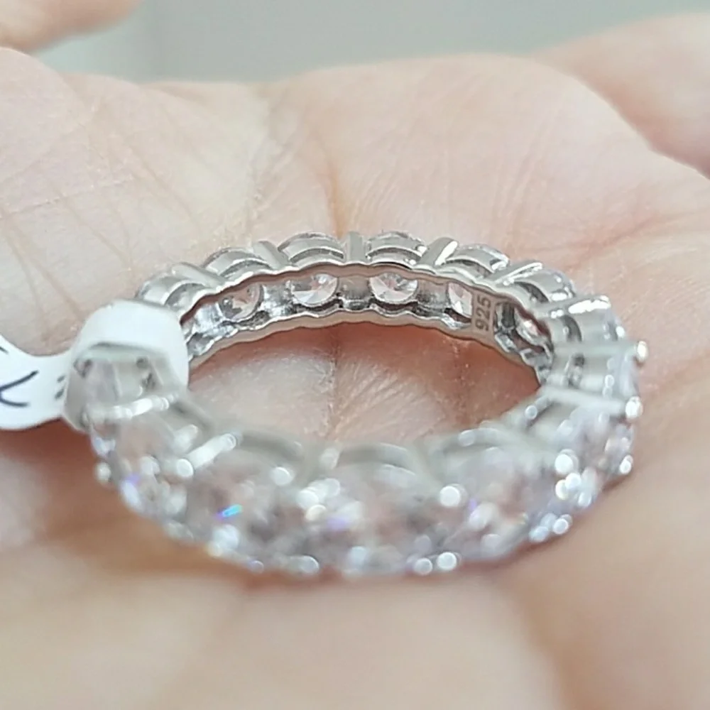 Sterling silver Eternity Wedding Band sz 8 9 10